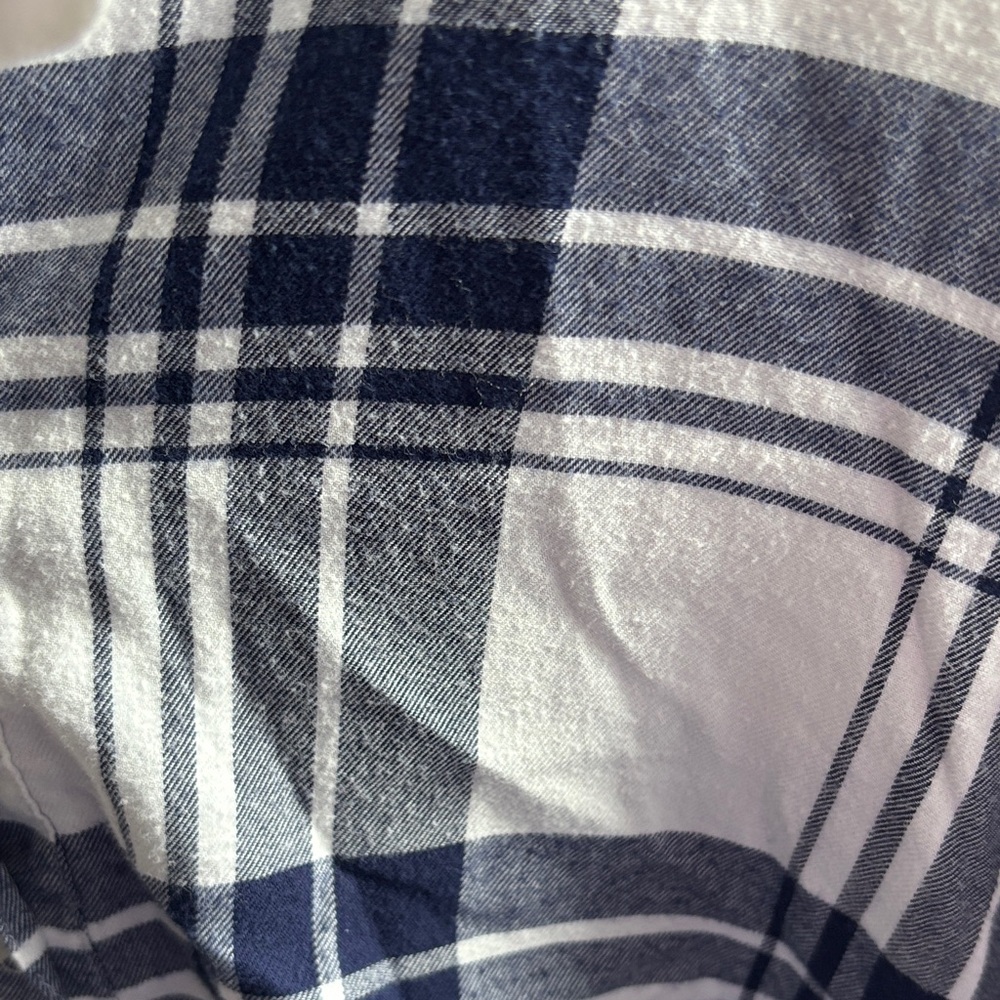 J. Crew Mercantile Navy and White Plaid Shirt Dress - Picture 3 of 4